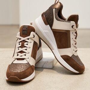 Michael Kors Brown & Cream Women's Fashion Sneaker